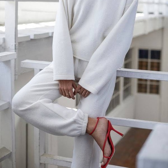 Joshua Sanders Logo-embroidered Terry Pants White Size Medium NWT - Picture 1 of 8